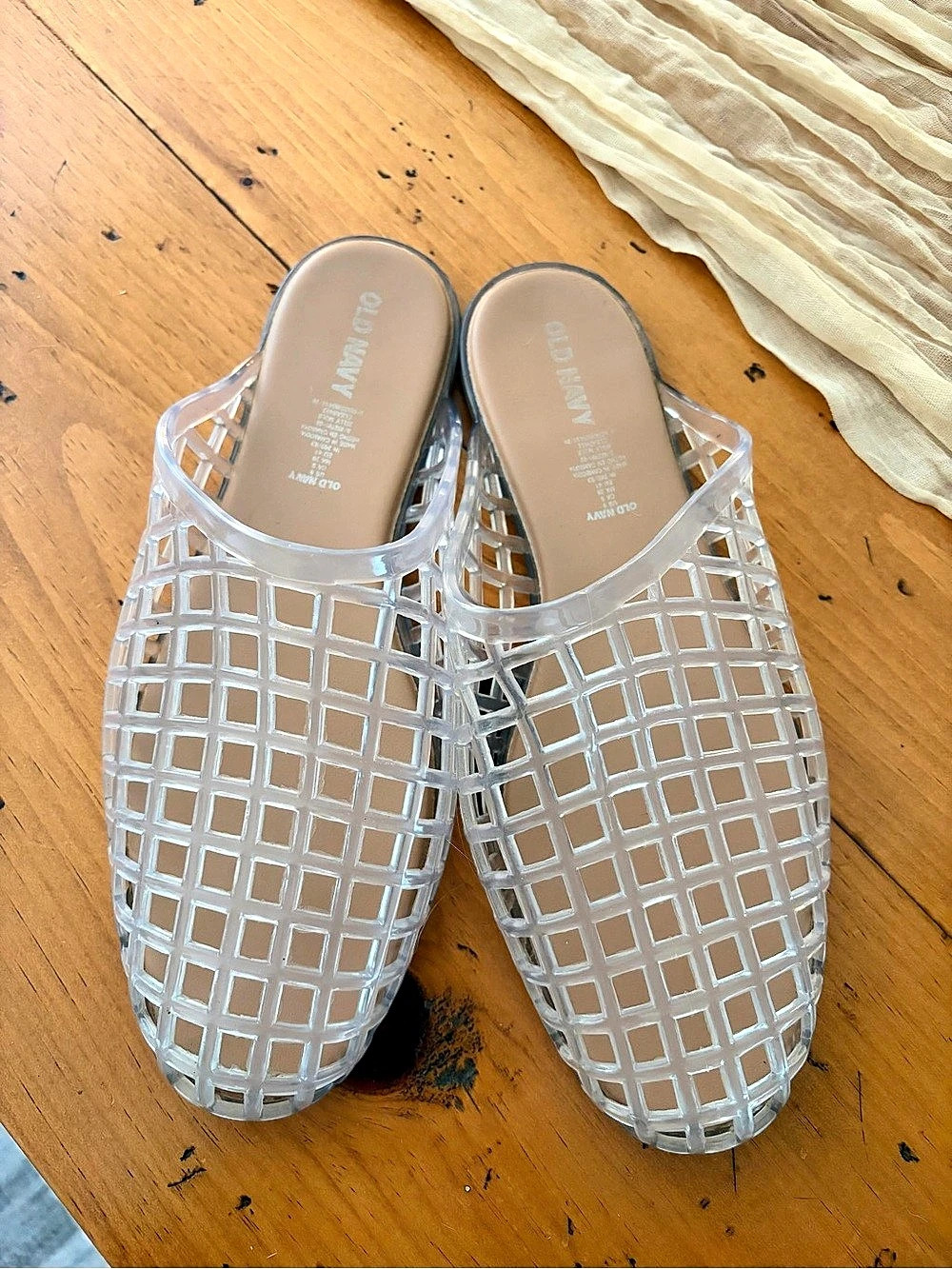 Old Navy Jelly Mules for Women Clear